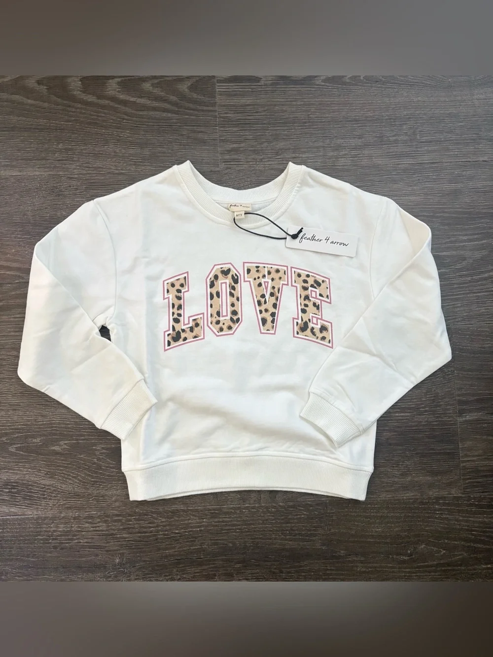 Feather 4 Arrow Love Oversized Sweatshirt - Size 6-7 NEW!